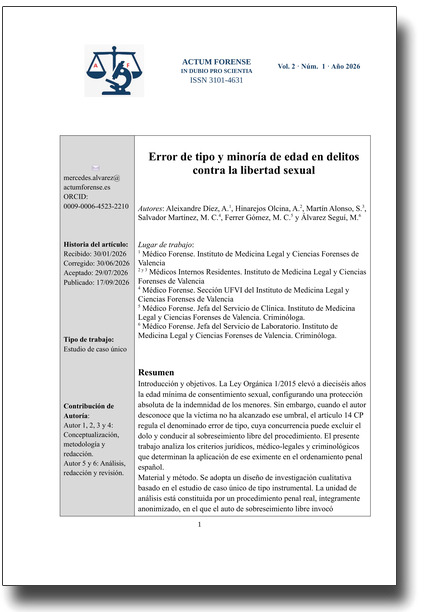 Imagen de la portada del artículo: Error de tipo y minoría de edad en delitos contra la libertad sexual 